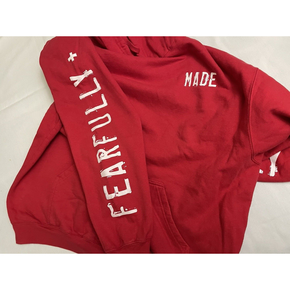 Beaconthreads Fearfully Wonderfully Made Red Mans Hoodie Pullover Size XL - Picture 5 of 7